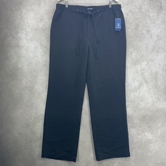 IZOD Womens Sz 14 (36 x 33) Drawstring Pants Black Pockets Straight Leg Casual - Picture 6 of 7